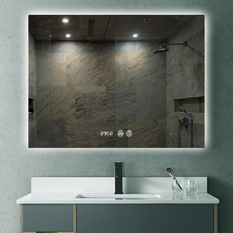 Specchio da bagno rettangolare retroilluminato a LED