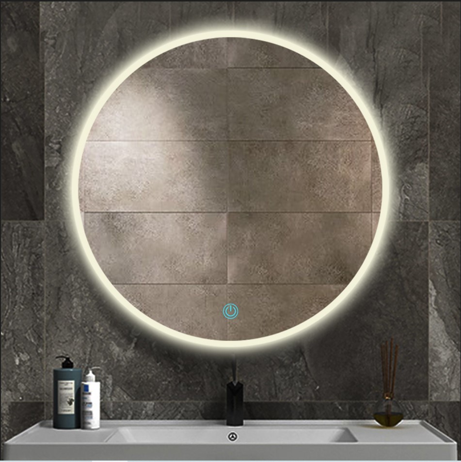 Specchio rotondo a LED per trucco da bagno