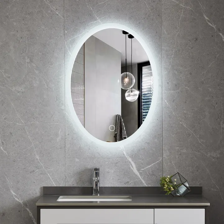 Specchio da bagno a LED ovale senza cornice