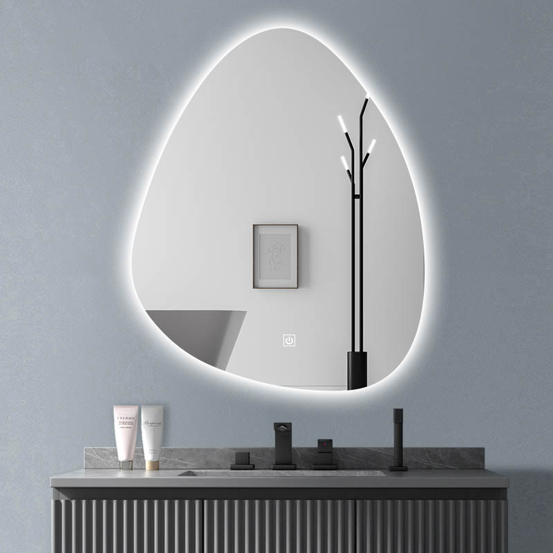 Specchio da bagno a LED irregolare con sbrinatore